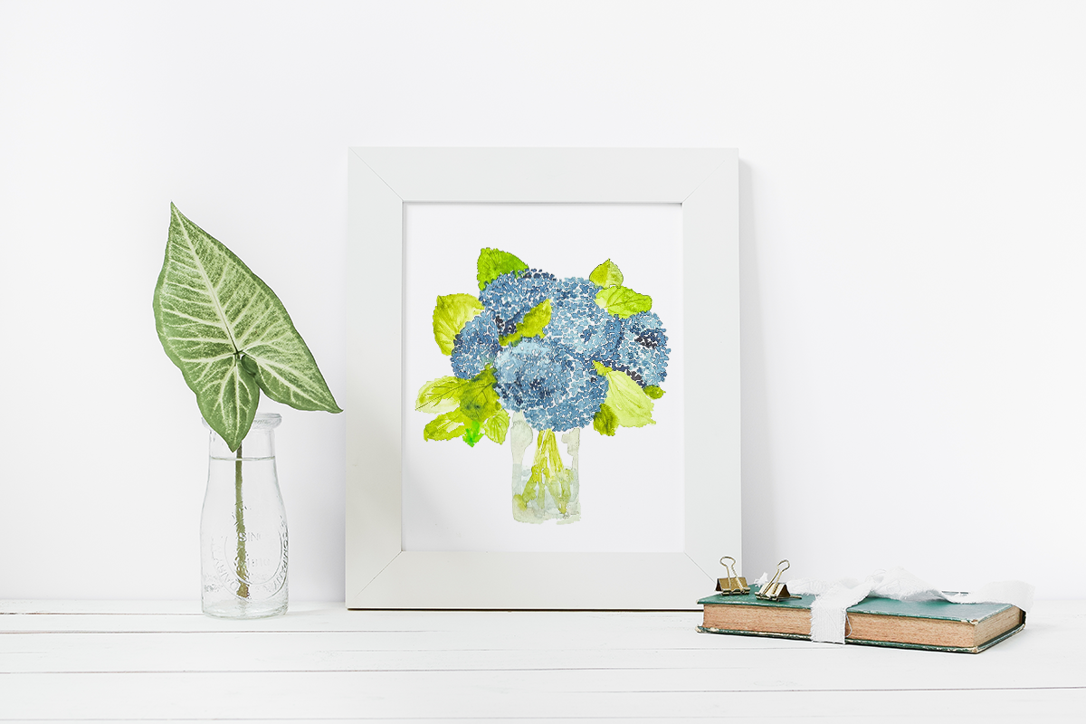 Blue Hydrangea Print