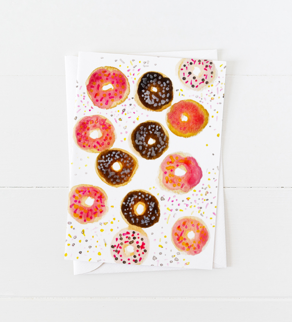 Watercolor Doughnuts Greeting Card