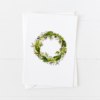 Watercolor Holiday Wreath Christmas Card with pointed flap envelope