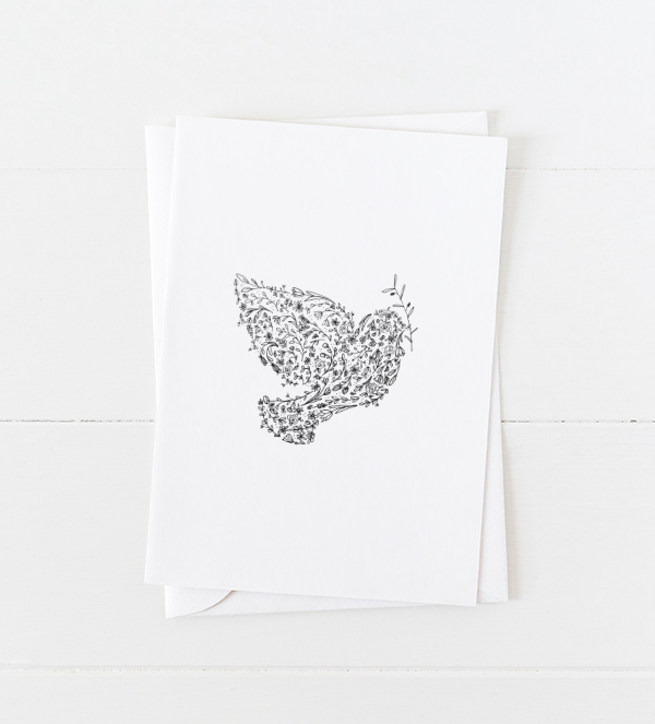 Peace Dove Doodle Greeting Card