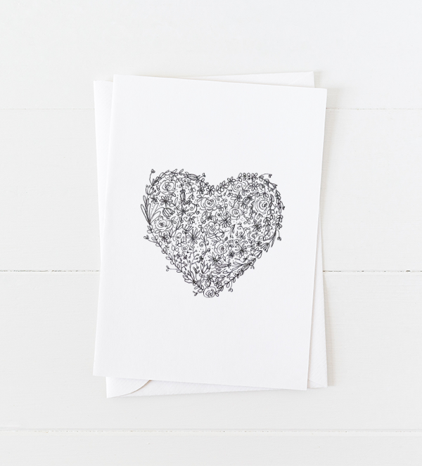 Just Ink Heart Doodle Greeting Card