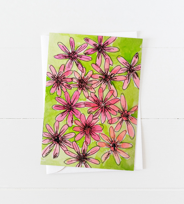 Pink Daisies Greeting Card