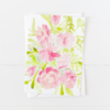 Pink and Green Floral Greeting Card