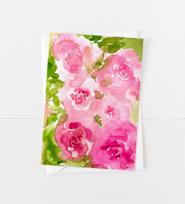 Pretty Pink Roses Greeting Card