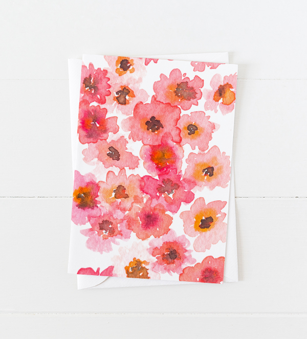 Pink Wild Floral Greeting Card