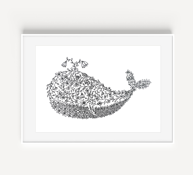 Preppy Whale Doodle - A Little Hello Co.