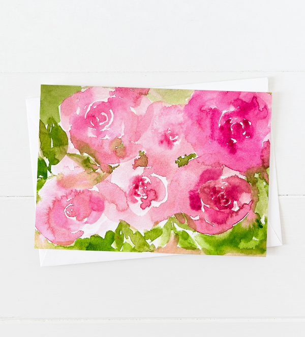 Pretty Pink Roses Notecards