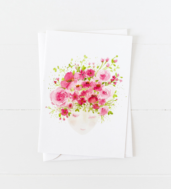 Flower Power Girl Greeting Card