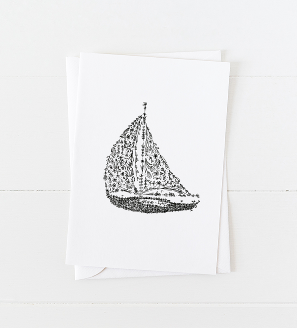 Sailboat Doodle Greeting Card