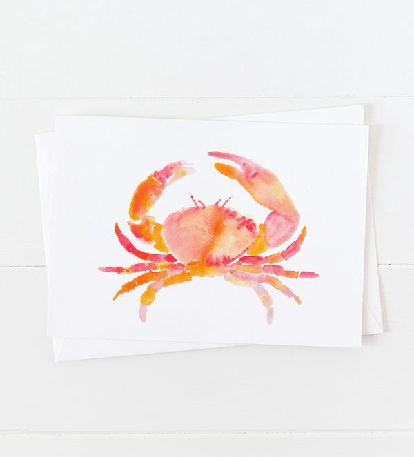 Pink Crab Greeting Card
