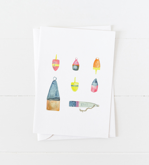 Weathered Buoys Greeting Card