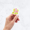 Pink Hydrangea Die Cut Sticker