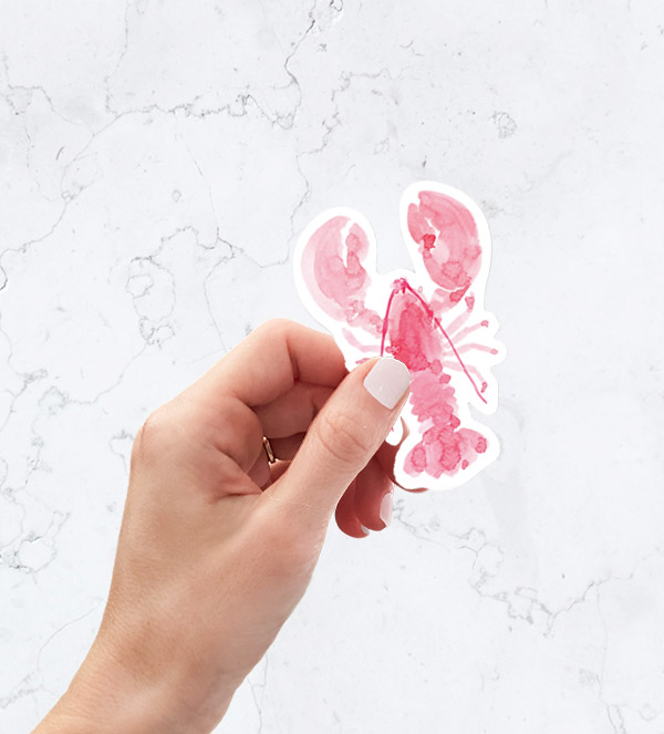 Pink Lobster Die Cut Sticker
