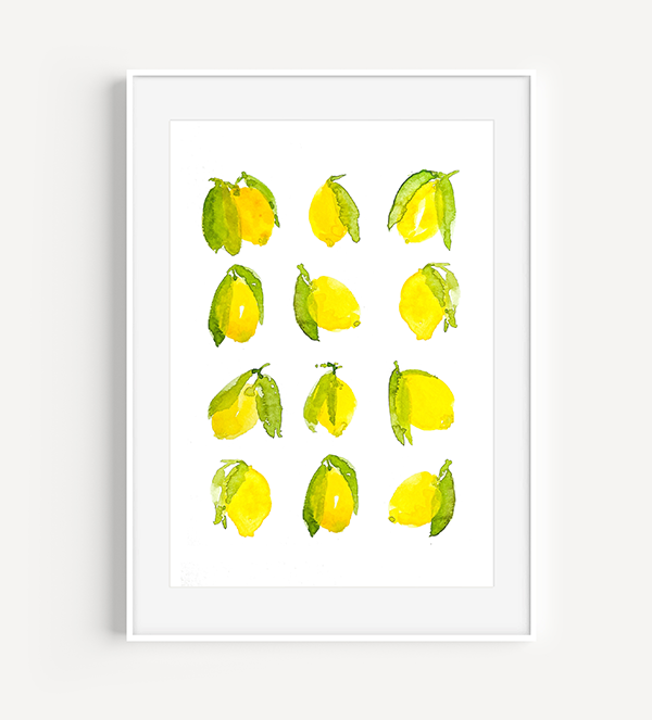 Lemony Lemons Watercolor Print from A Little Hello Co.