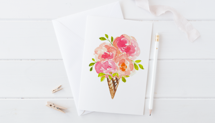 Luxe greeting cards featuring hand-painted watercolor art from A Little Hello Co