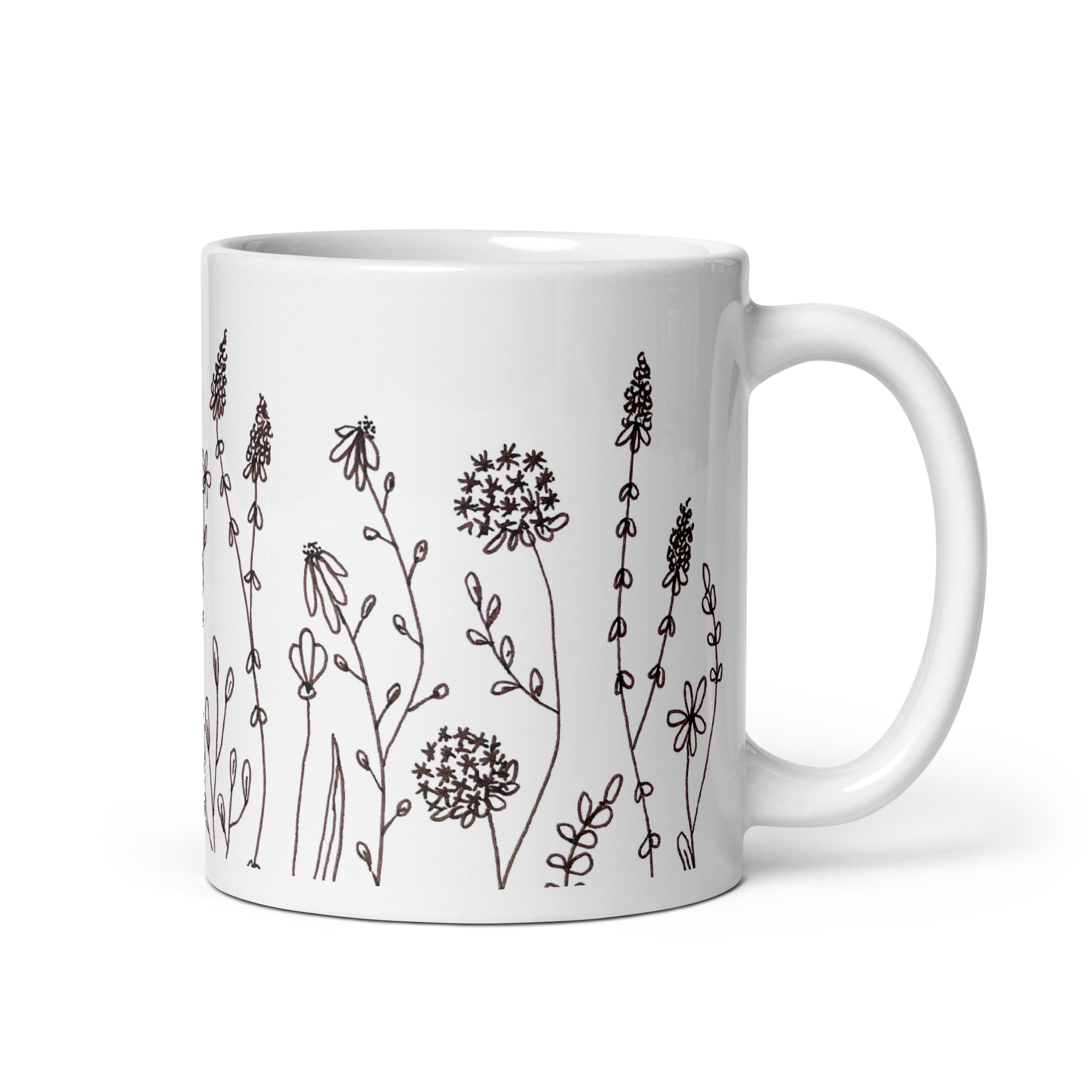 Marye Kelley Coffee Mug White Gucci Floral – Modern Art Design