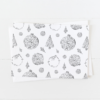 Ornaments and trees doodles Christmas Card with white pointed flap envelope