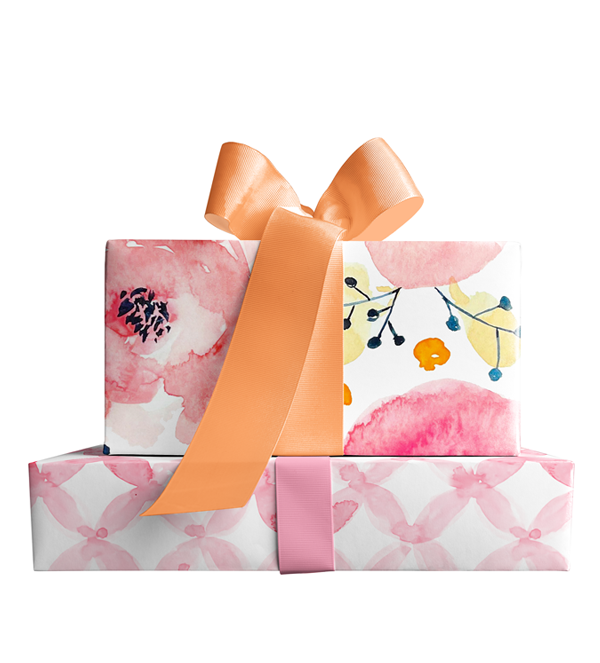 Pink Flowers Wrapping Paper Gift Wrap