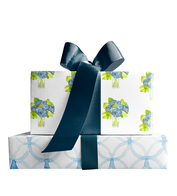 Blue Hydrangea and Newport Double-Sided Gift Wrap Sheets