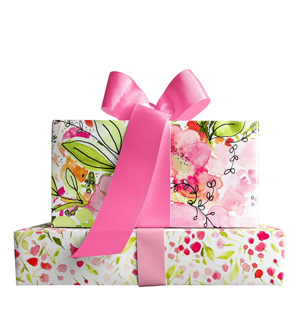 Newbury and Pink Buds Double-Sided Gift Wrap Sheets