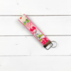Pink Flower Doodles Wristlet Keychain