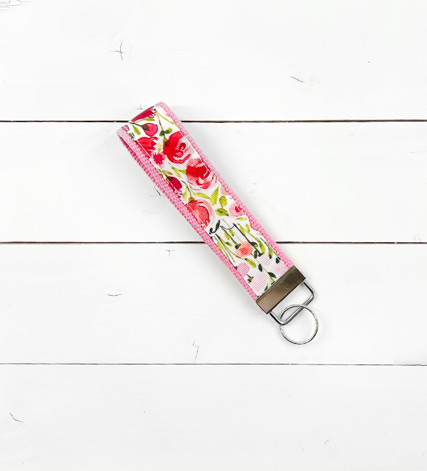 Pink Garden Wristlet Keychain