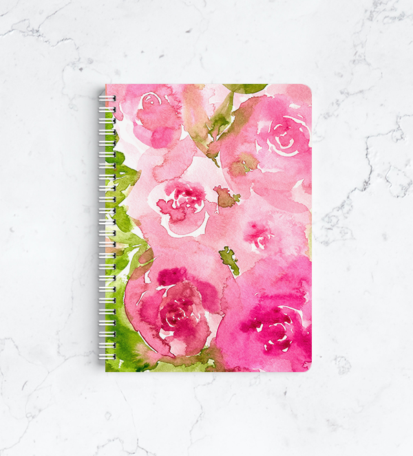 Pink Roses Wire-O Notebook from A Little Hello Co.
