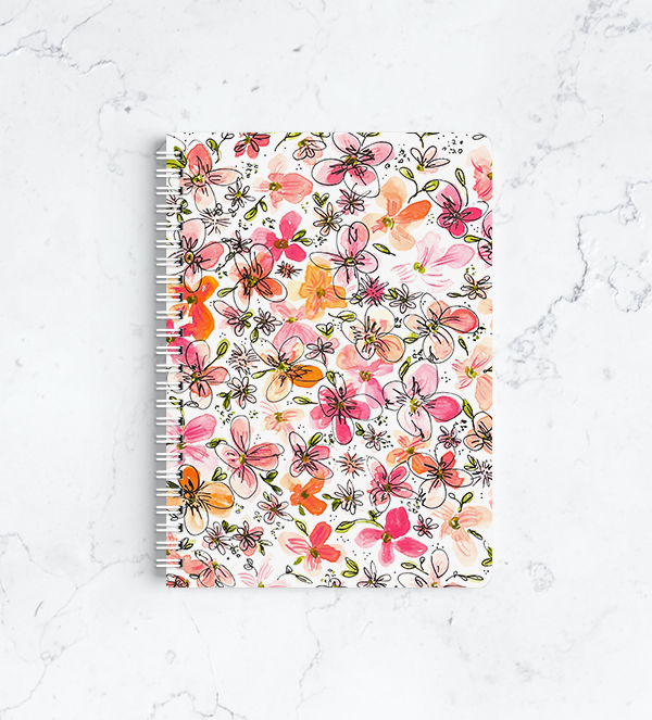 Wild Flower Doodles Wire-O Notebook from A Little Hello Co.