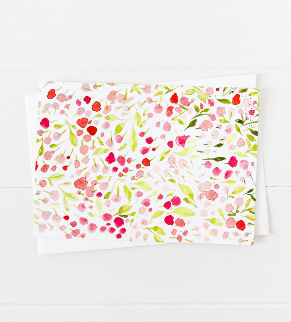Pink Buds Notecards