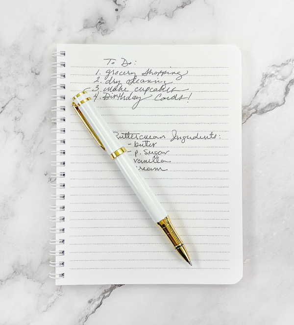 white luxe rollerball pen from A Little Hello Co.
