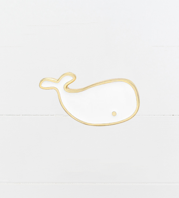 Preppy White Whale Pin from A Little Hello Co.