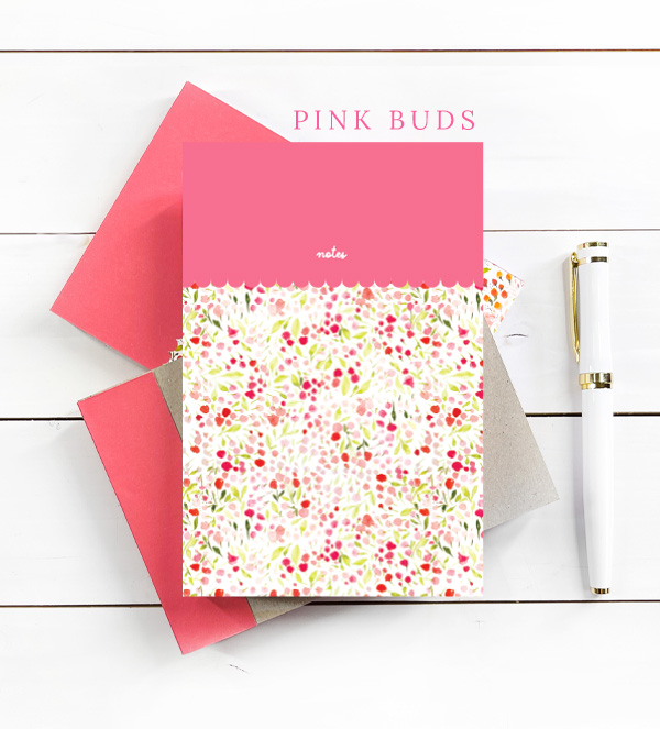 Pink Buds Notepad from A Little Hello Co.