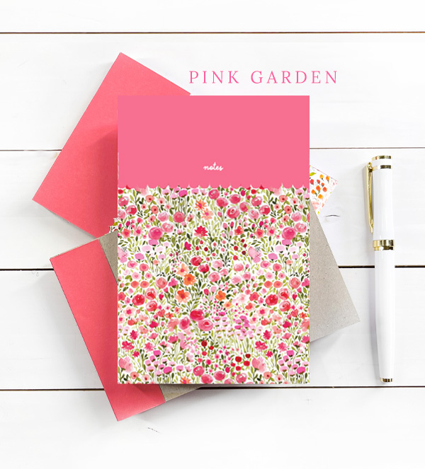 Pink Garden Notepad from A Little Hello Co.