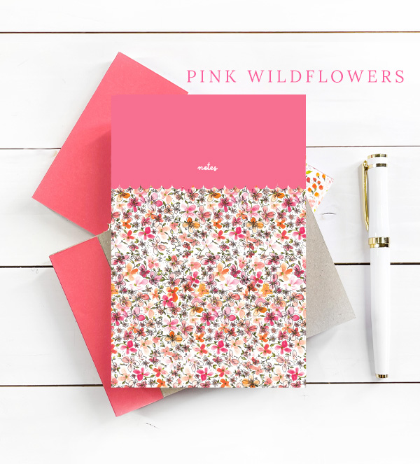 Pink Wildflowers Notepad from A Little Hello Co.