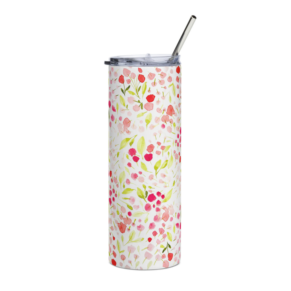 Pink Buds Stainless Steel Tumbler