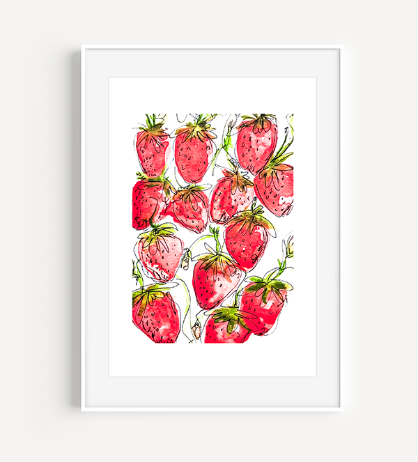 Strawberries Watercolor Print from A Little Hello Co.