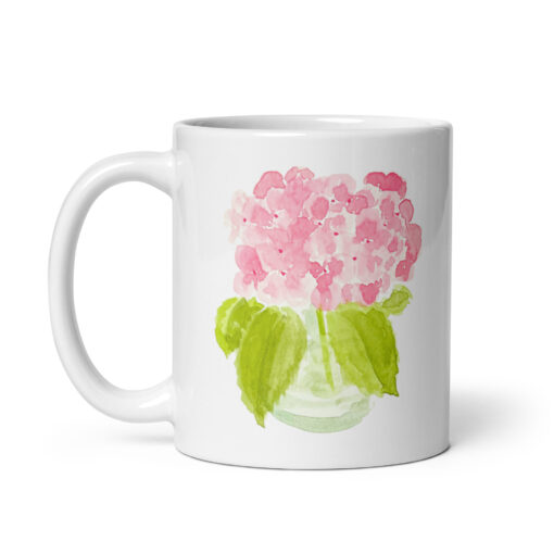 Pink Hydrangea Vase Coffee Mug - Image 2