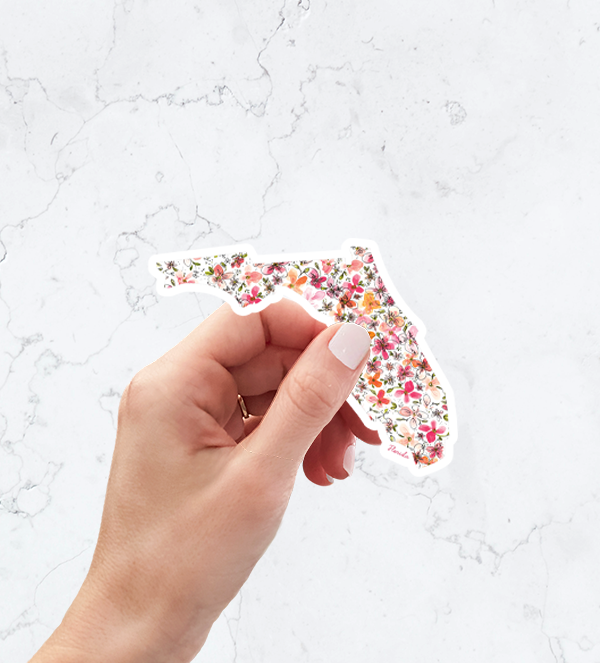 Floral State of Florida Refrigerator Magnet from A Little Hello Co.