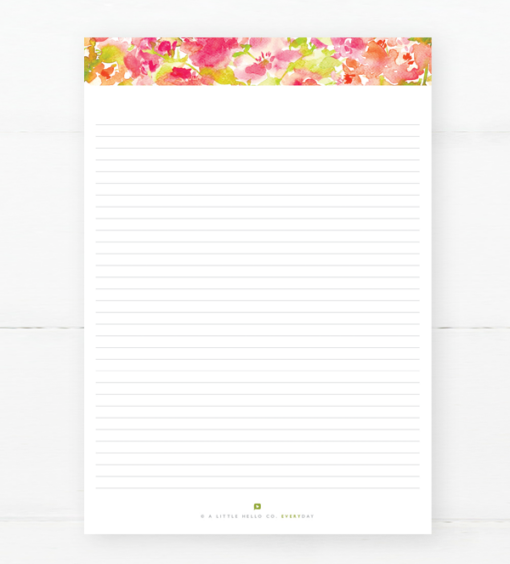 Harbor Rose Ruled Notepad