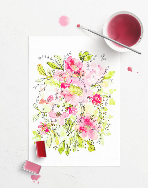Paint and Sip and Doodle: Floral Watercolor Workshop