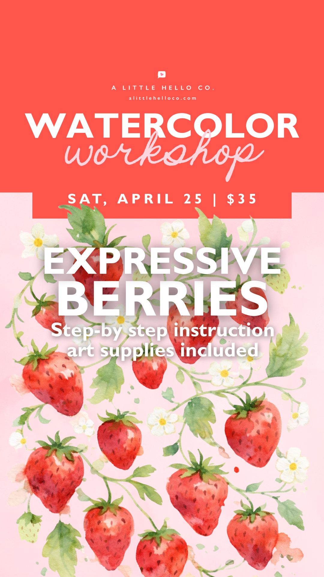 Watercolor Workshop: Expressive Strawberries