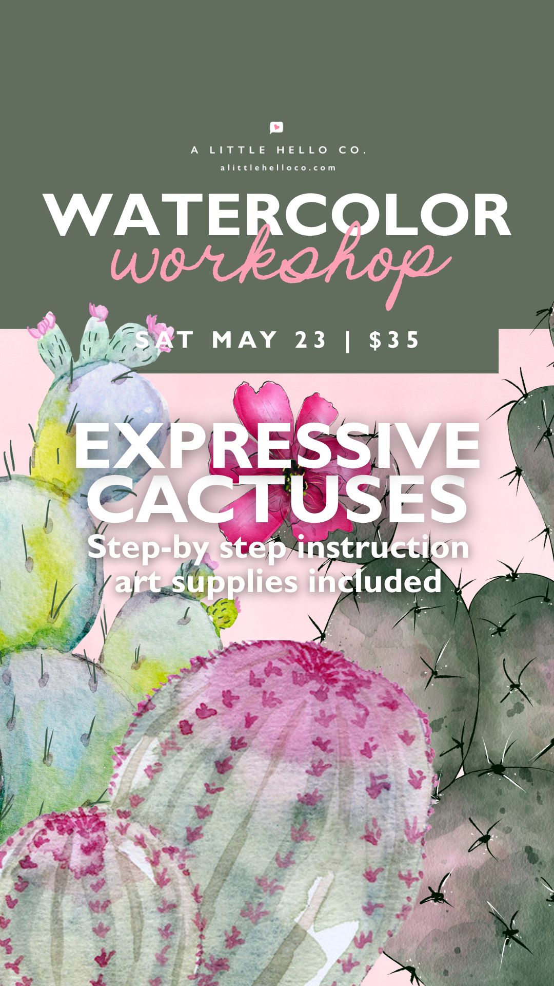 Watercolor Workshop: Expressive Cactuses