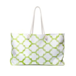 Large Tote - Pistachio Lattice