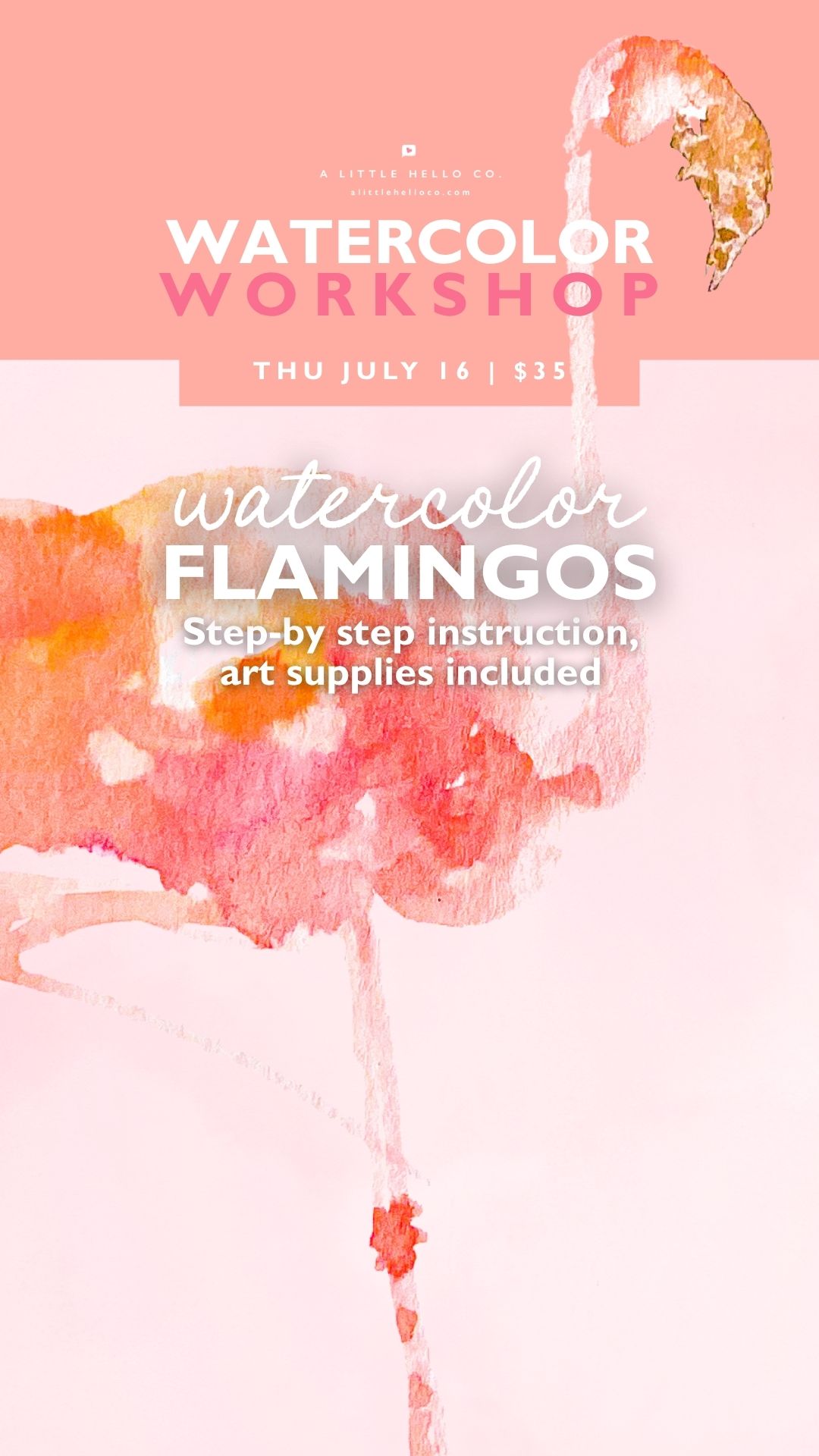 Watercolor Workshop: Flamingos