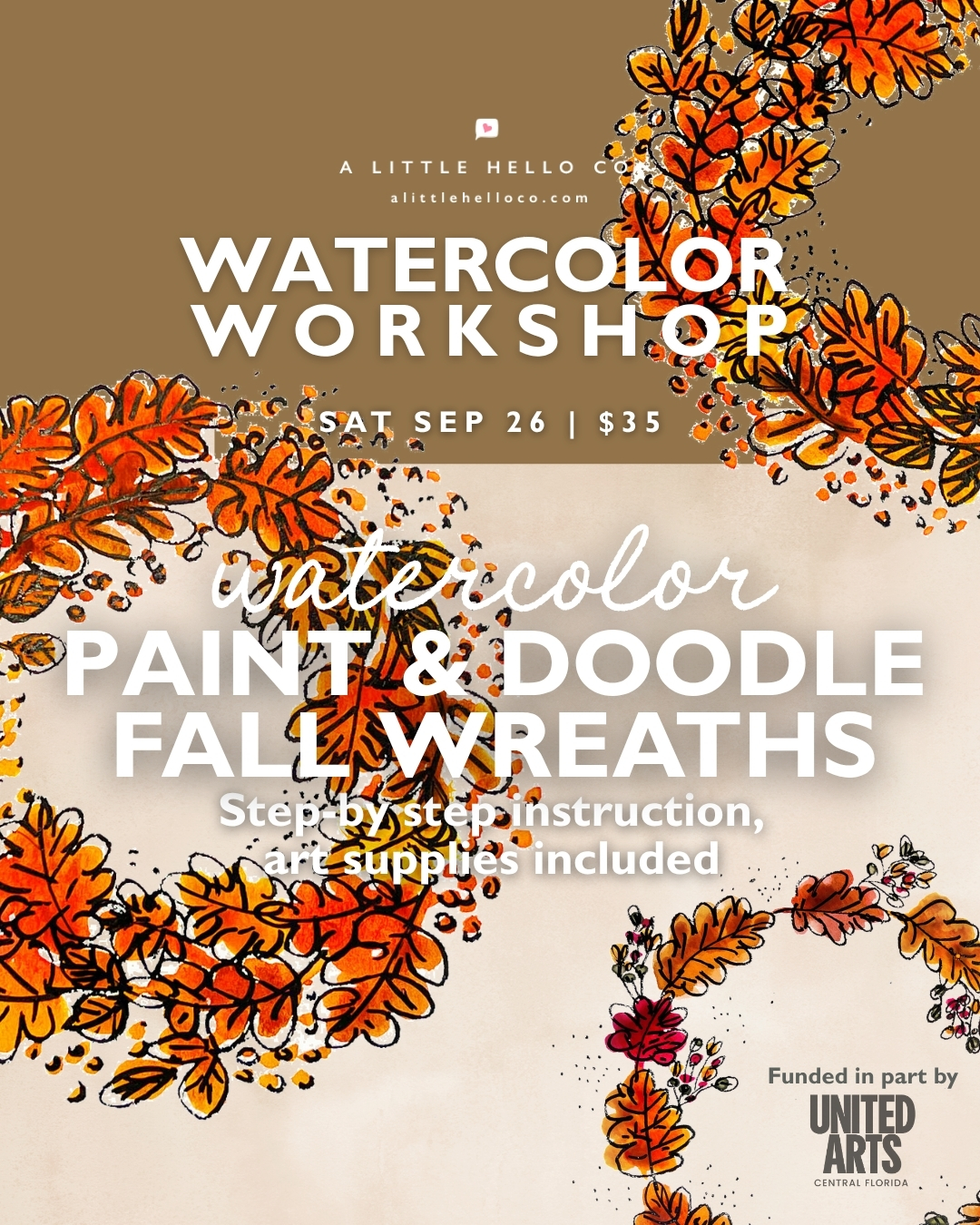 Watercolor Workshop: Paint & Doodle Fall Wreaths