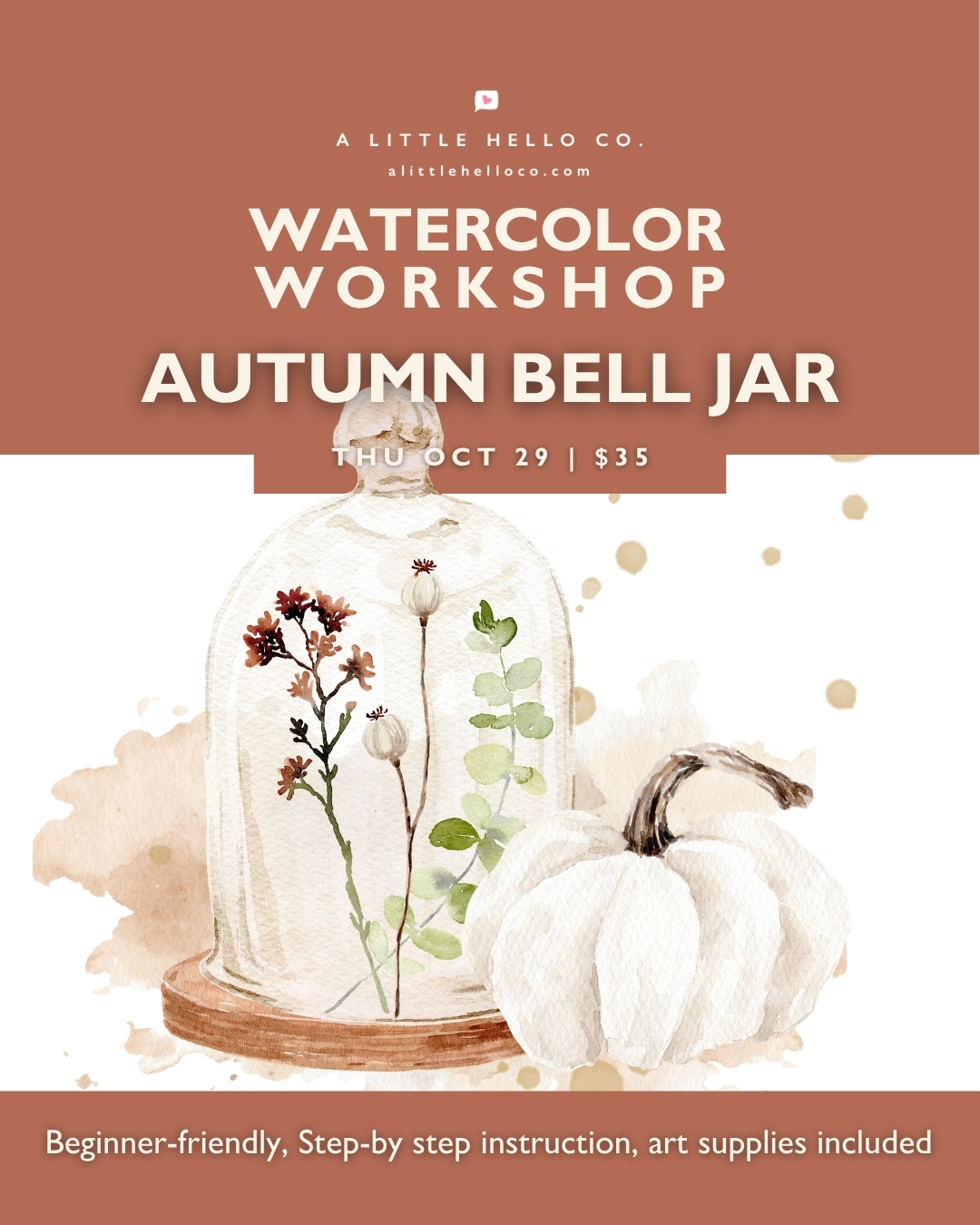 Watercolor Workshop: Autumn Bell Jar