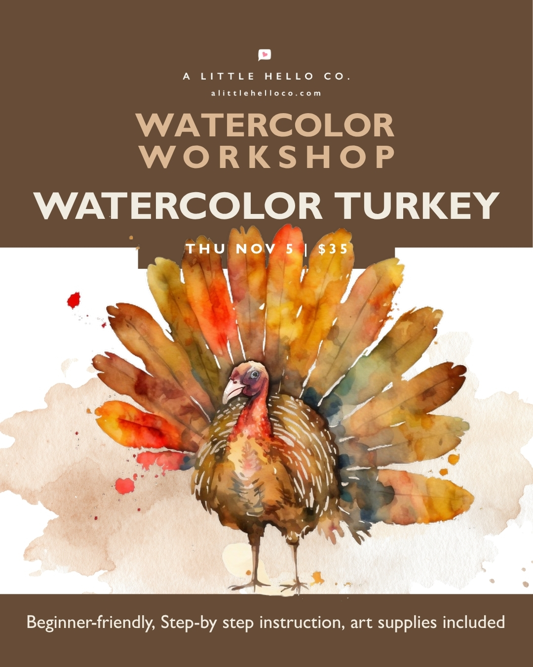 Watercolor Workshop: Watercolor Turkey