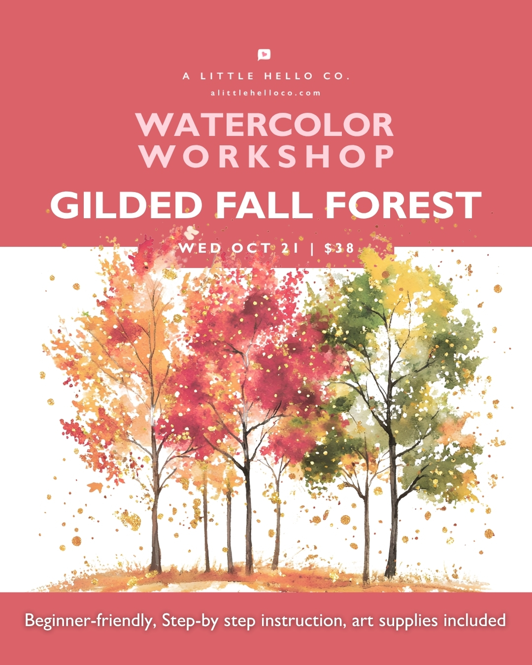 Watercolor Workshop: Gilded Fall Forest